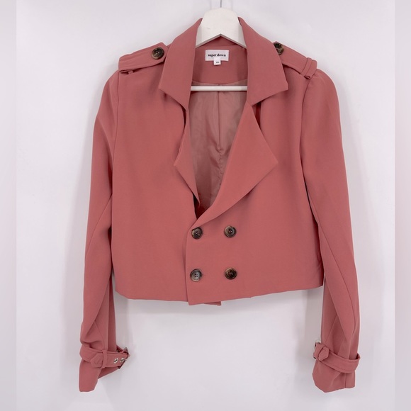 Superdown Blazer Superdown Cropped Jacket Blazer in Dusty Rose Size XS Like New - Picture 4 of 10